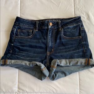 American Eagle Super Stretch dark blue jean shorts